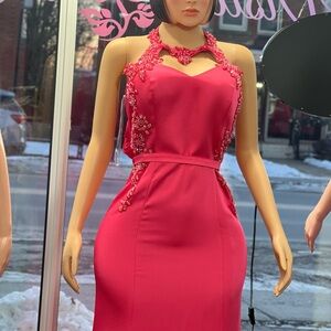 Elegant Pink Evening Gown